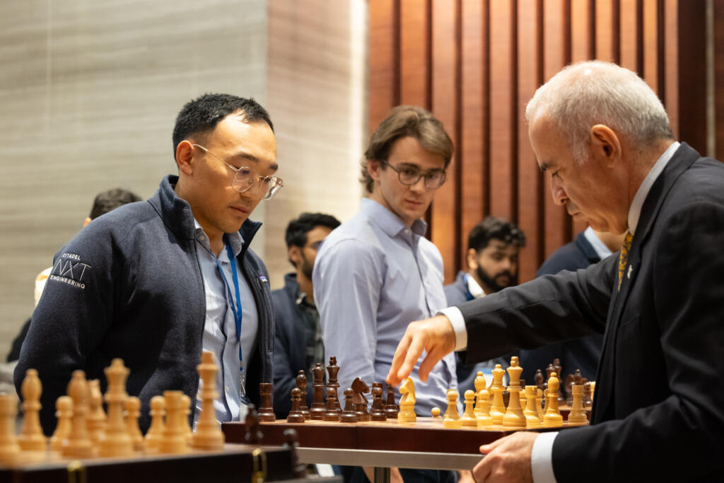 Grandmaster Garry Kasparov Plays Chess With Engineers From Citadel